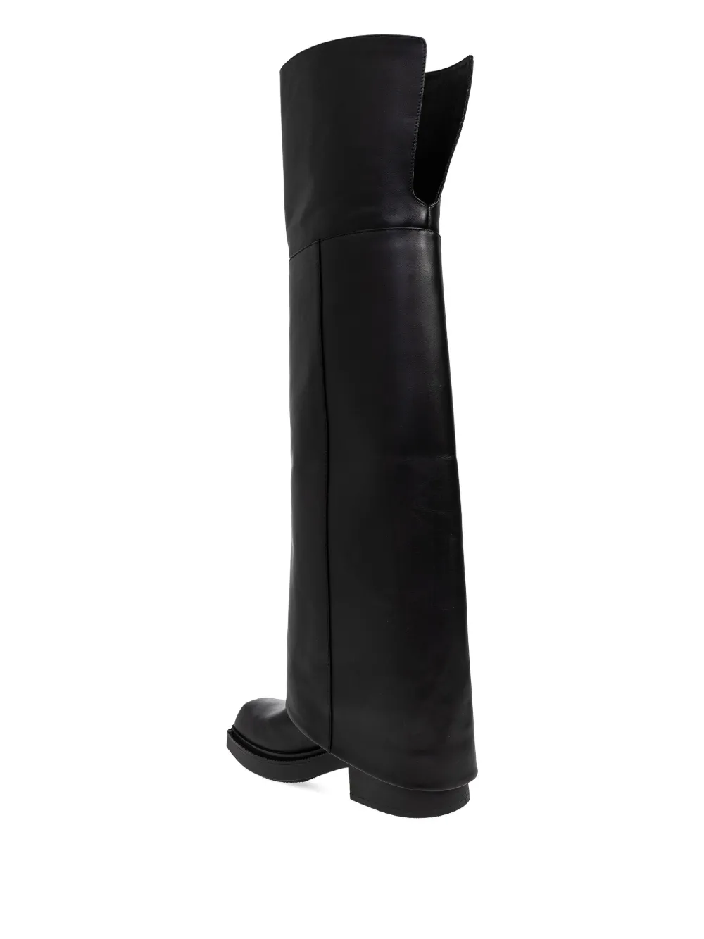 Vic Matie Square-toe Leather Boots In Black