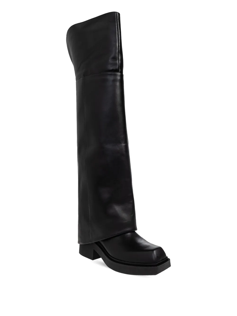 Vic Matie Square-toe Leather Boots In Black