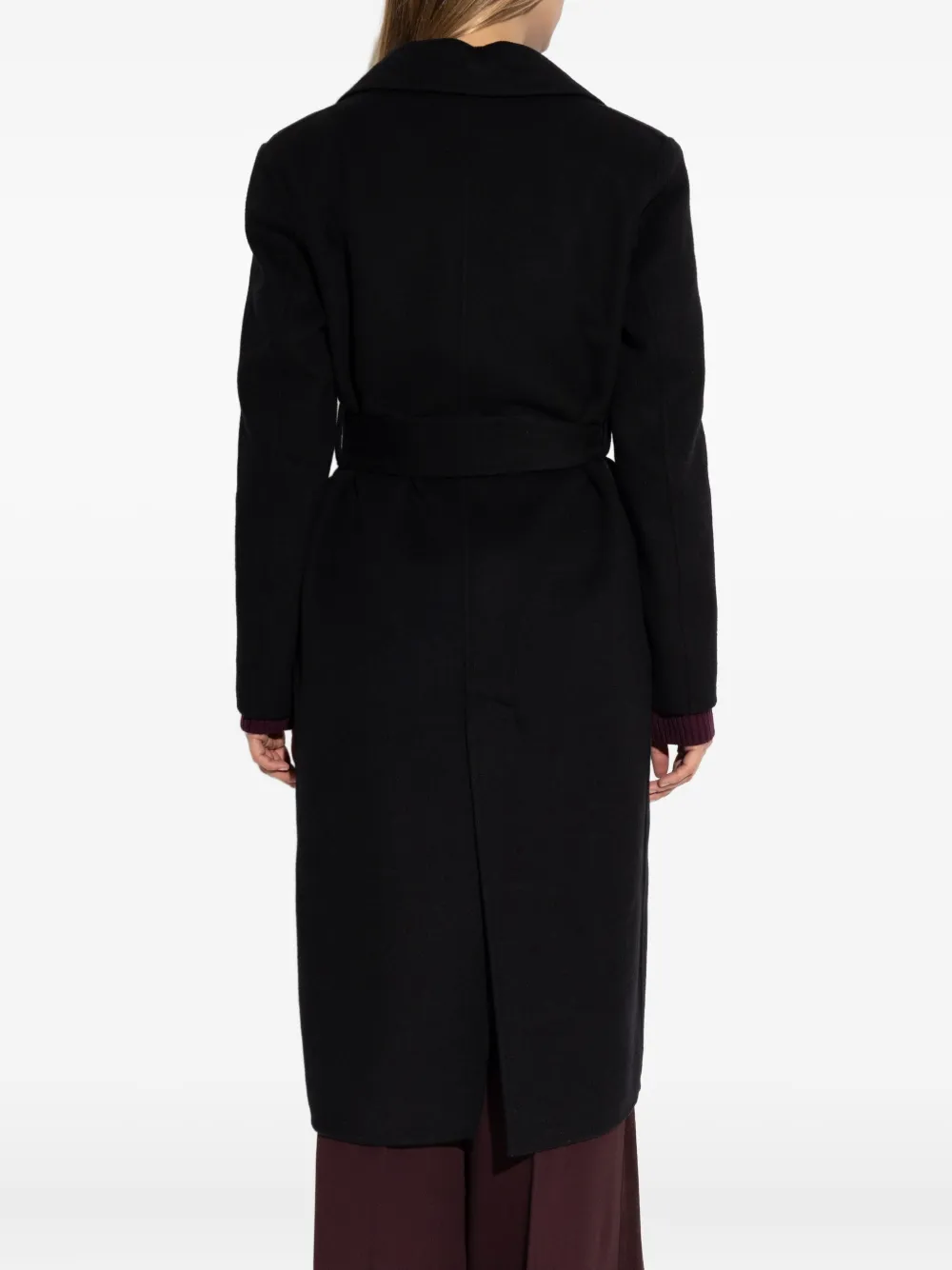 Add Single-breasted Coat In Black