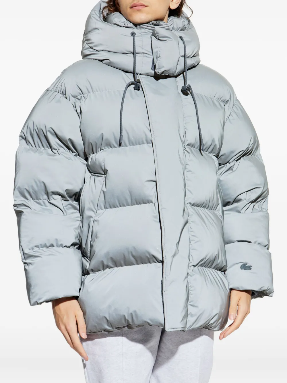 Lacoste Gewatteerd jack met capuchon Grijs