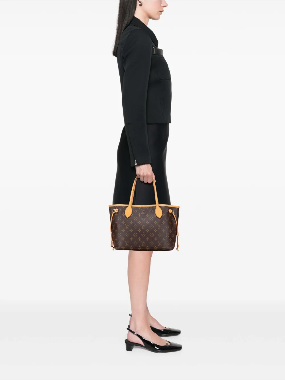 Pre-owned Louis Vuitton 2007 Monogram Neverfull Pm Tote Bag In Brown