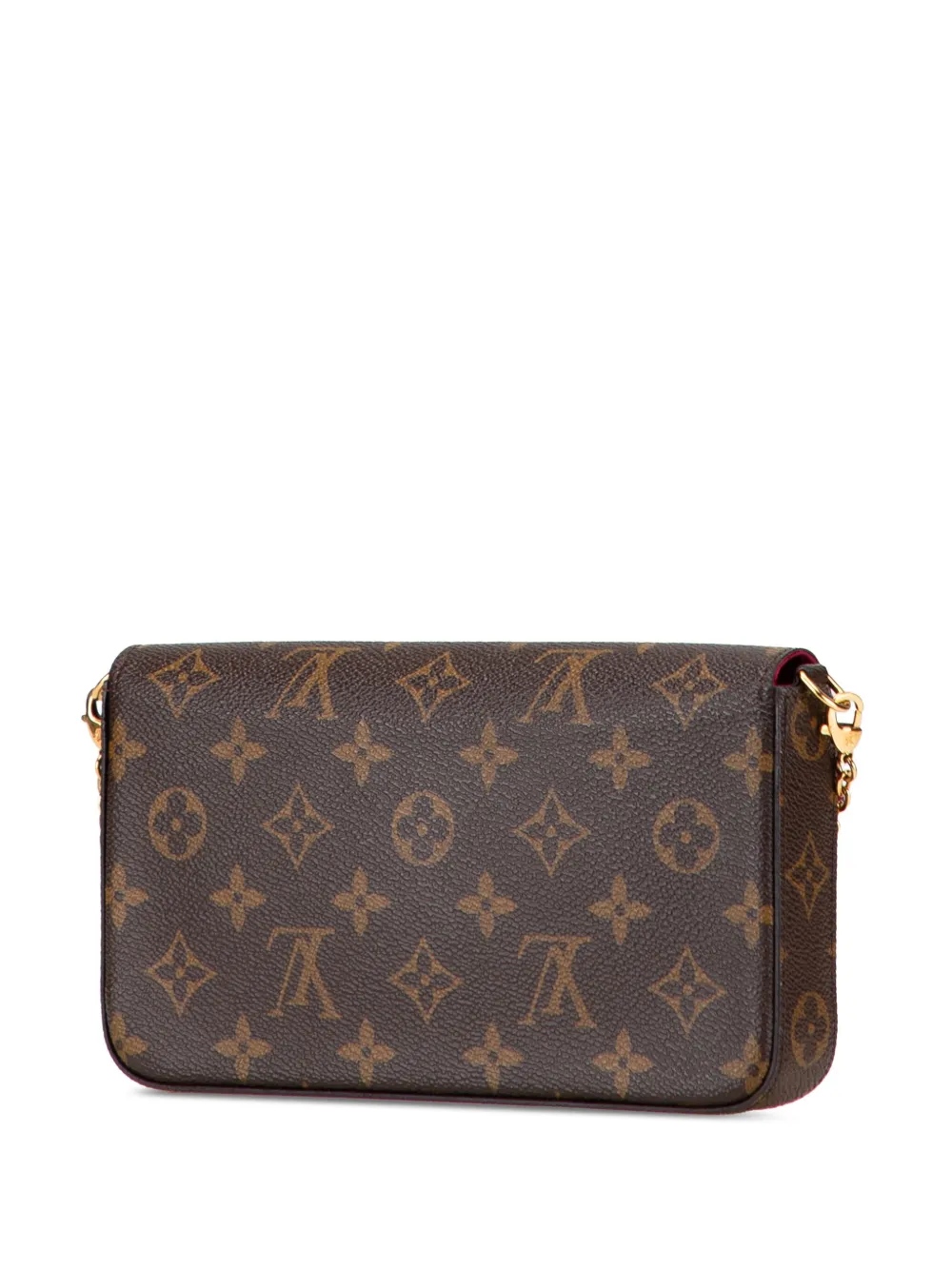 Pre-owned Louis Vuitton 2018 Monogram Pochette Felicie Crossbody Bag In Brown