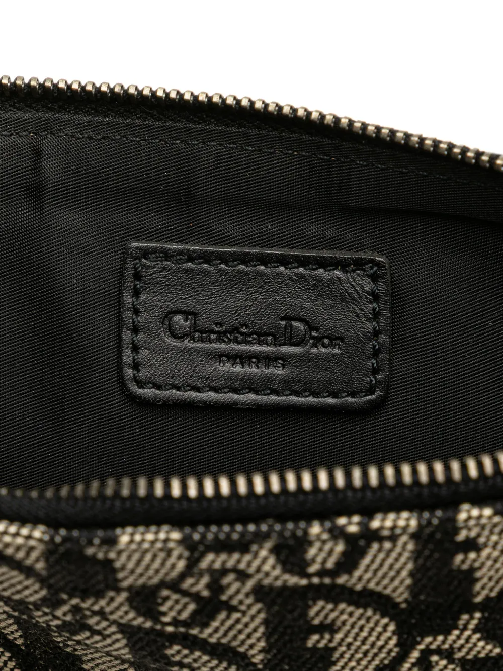 Pre-owned Dior 2003 Mini Issimo Canvas Saddle Pochette Shoulder Bag In Black
