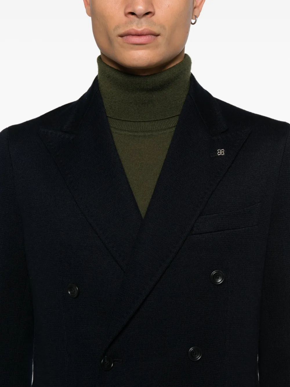 Tagliatore Blazer met dubbele rij knopen en zak Zwart