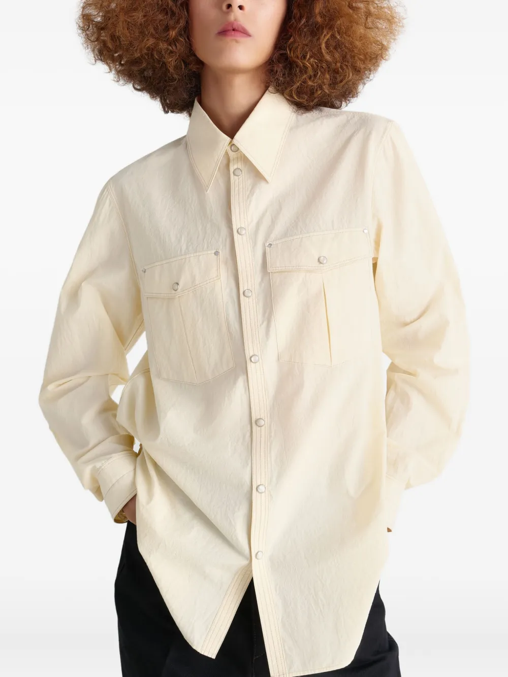 LEMAIRE Blouse met borstzak Beige