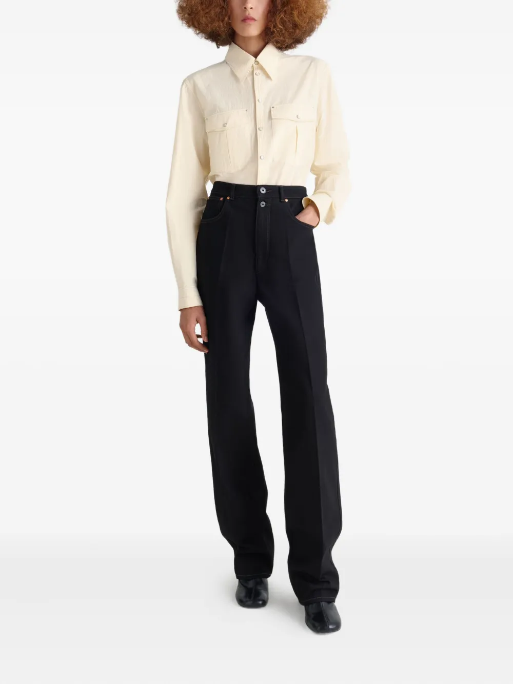 LEMAIRE Blouse met borstzak - Beige