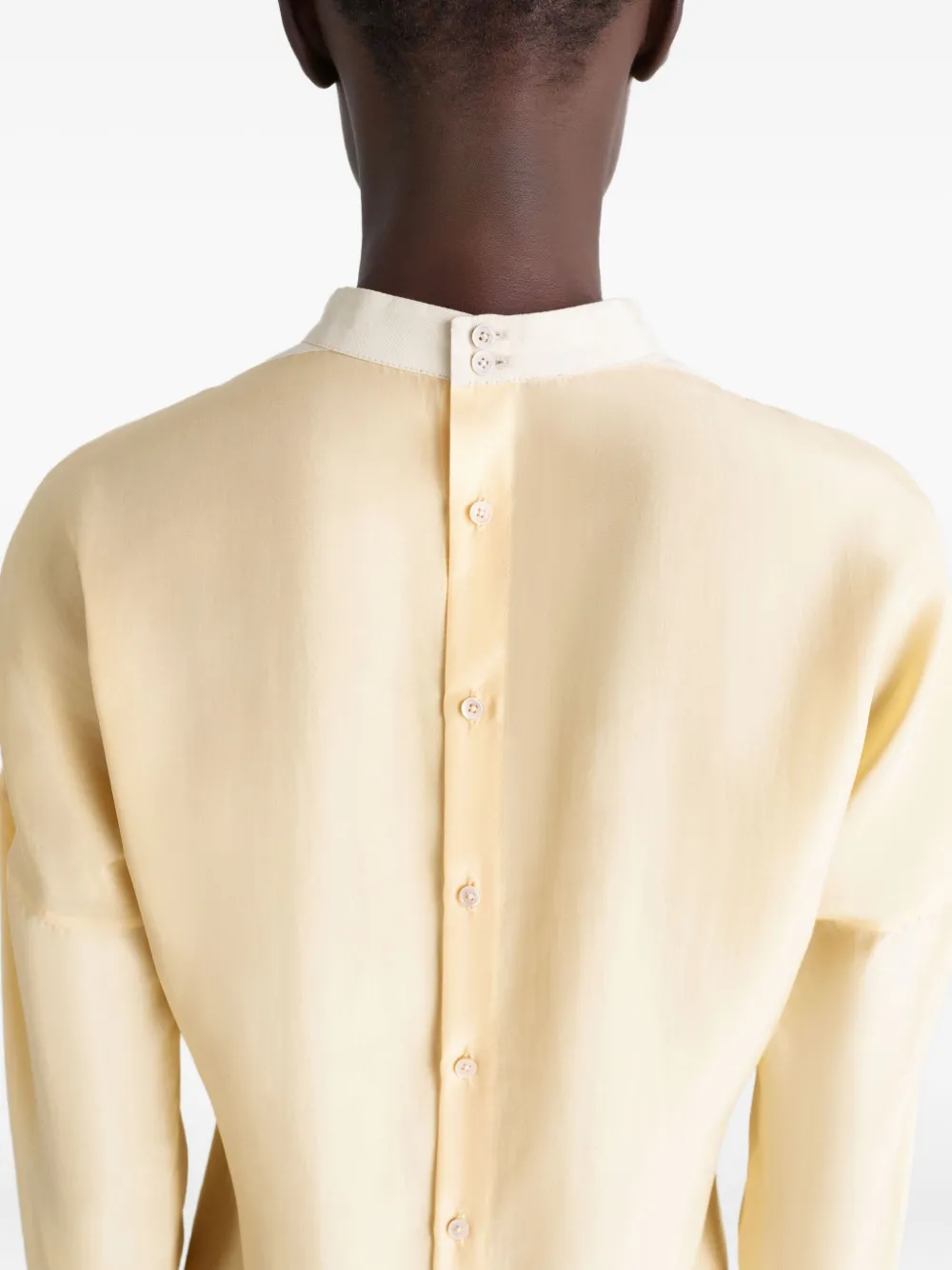 Lemaire Buttoned Long-sleeve Blouse In Yellow