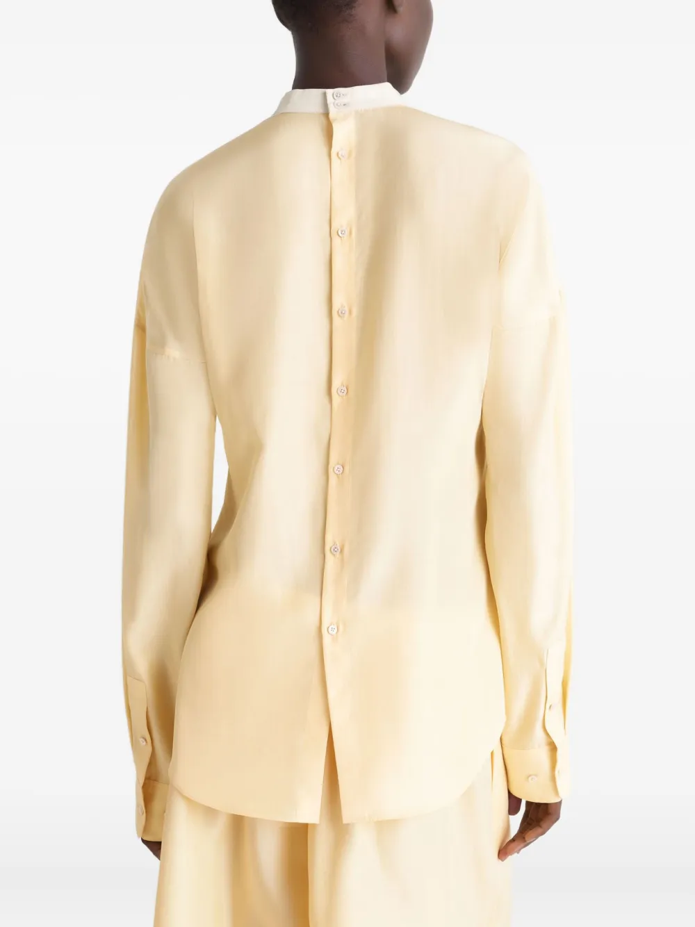 Lemaire Buttoned Long-sleeve Blouse In Yellow
