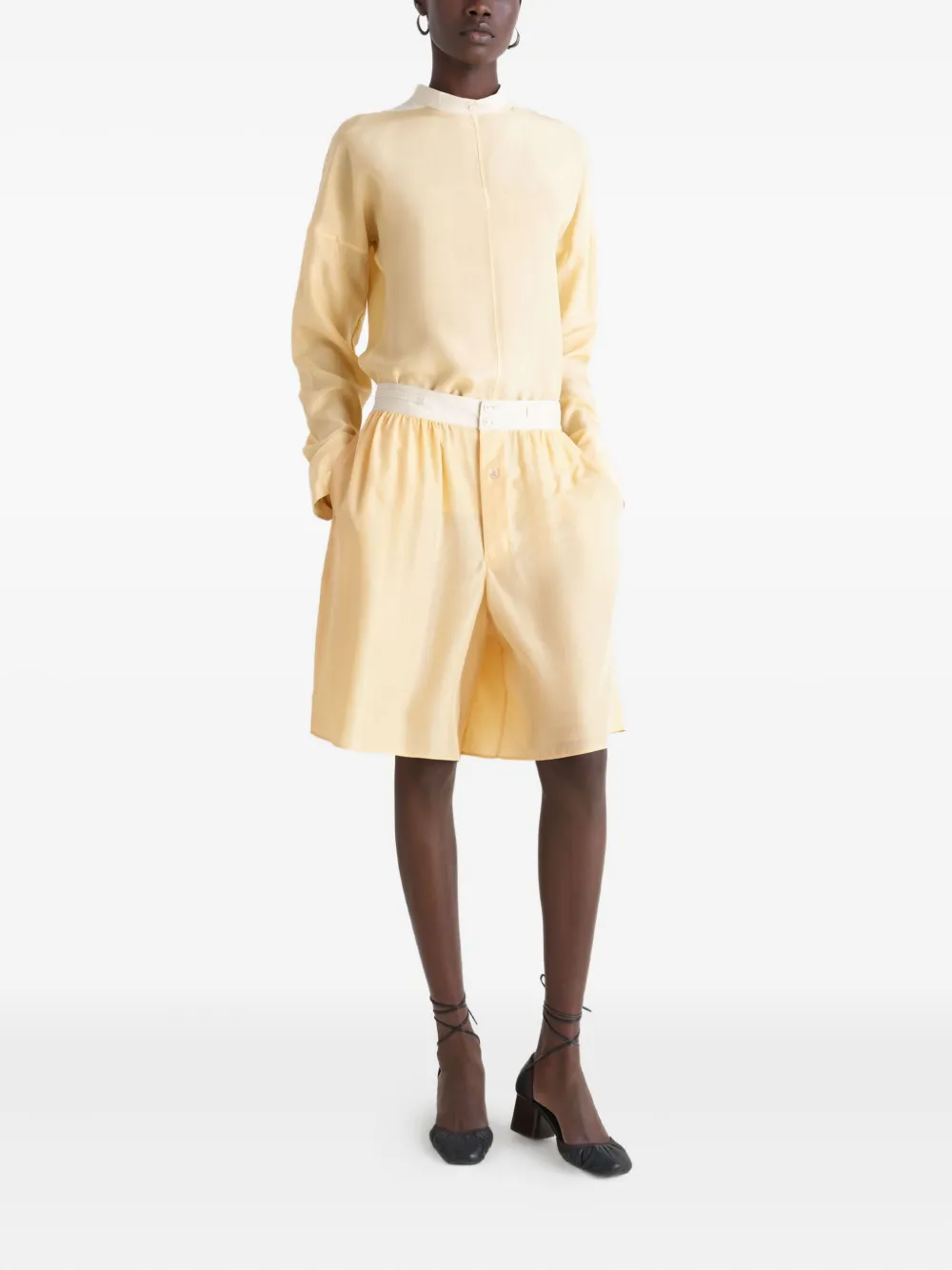 Lemaire Buttoned Long-sleeve Blouse In Yellow
