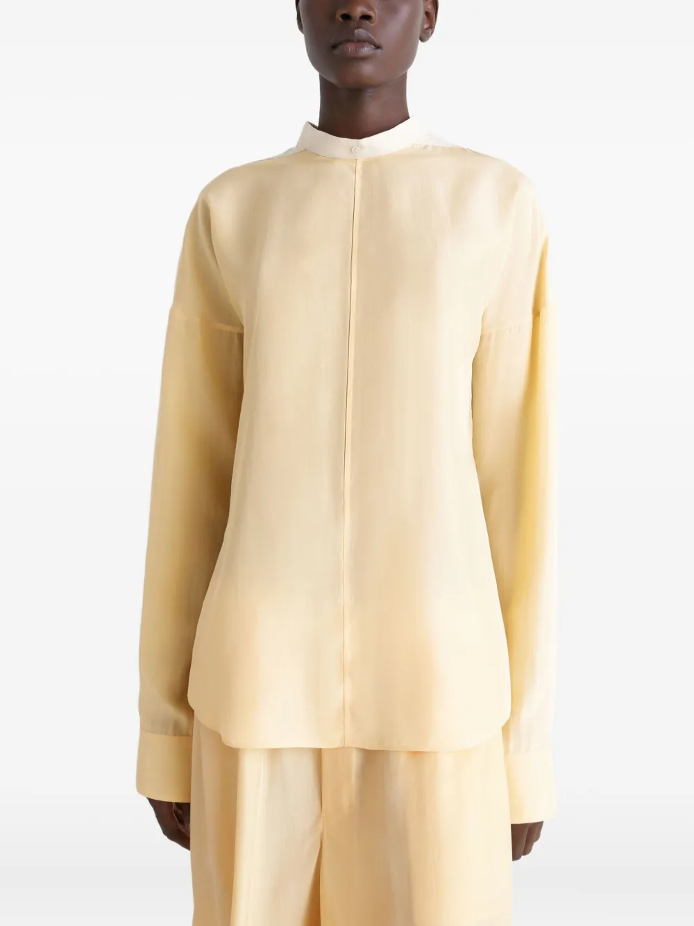 Lemaire Buttoned Long-sleeve Blouse In Yellow