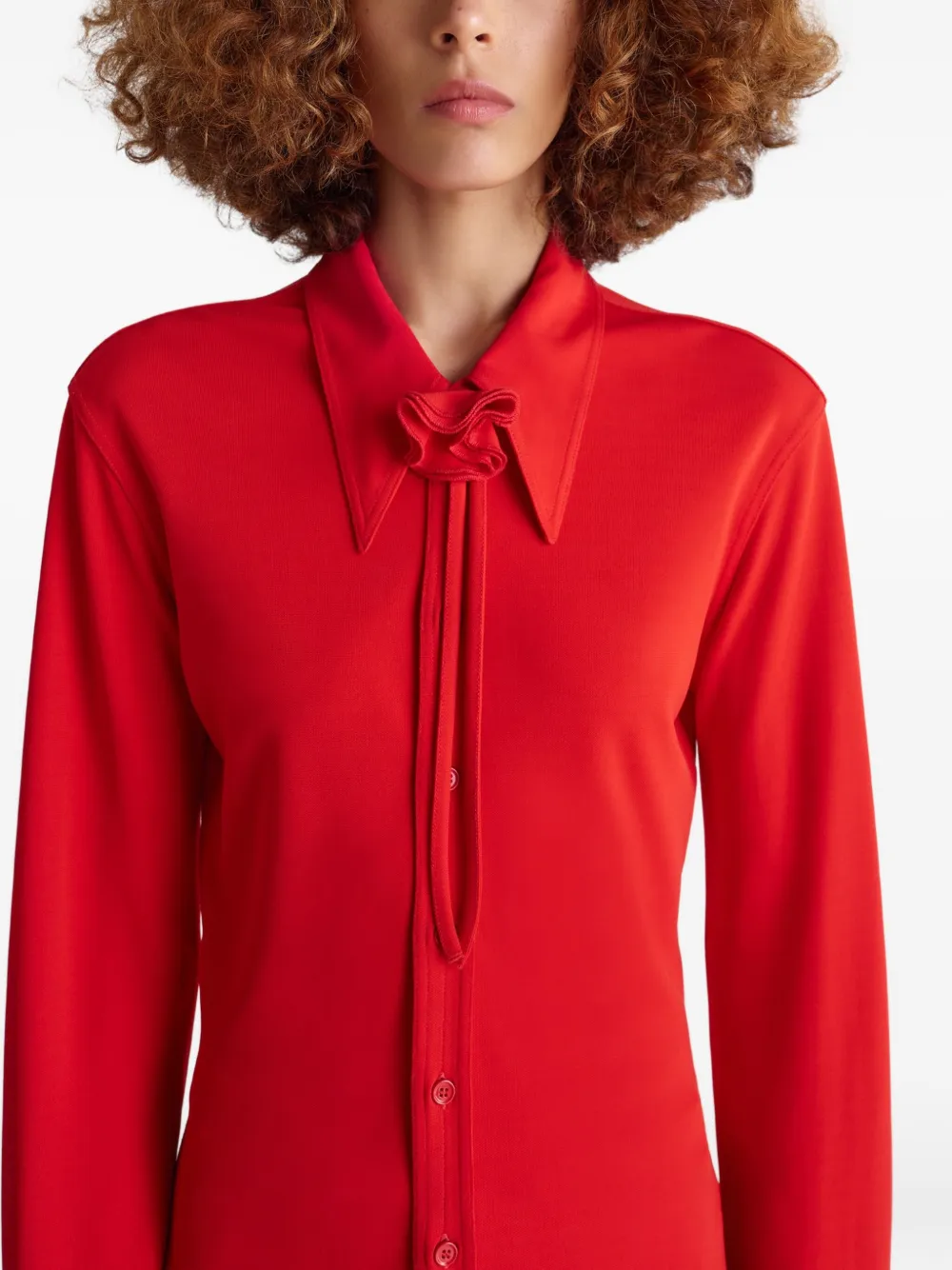 LEMAIRE Blouse met lange mouwen en koord bij de hals Rood