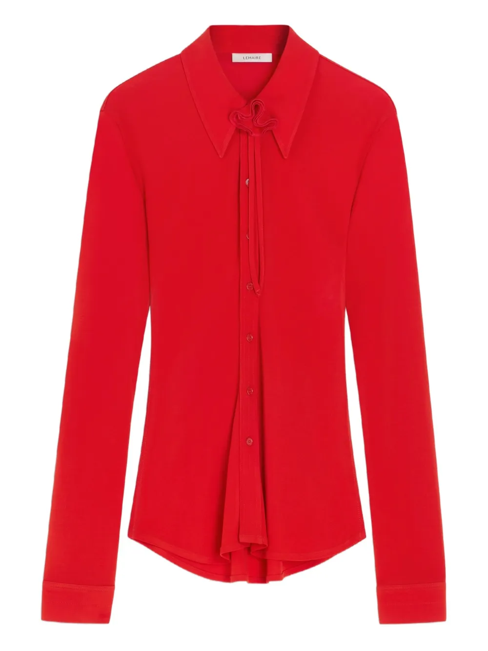 LEMAIRE neck-cord long-sleeve shirt - Rosso