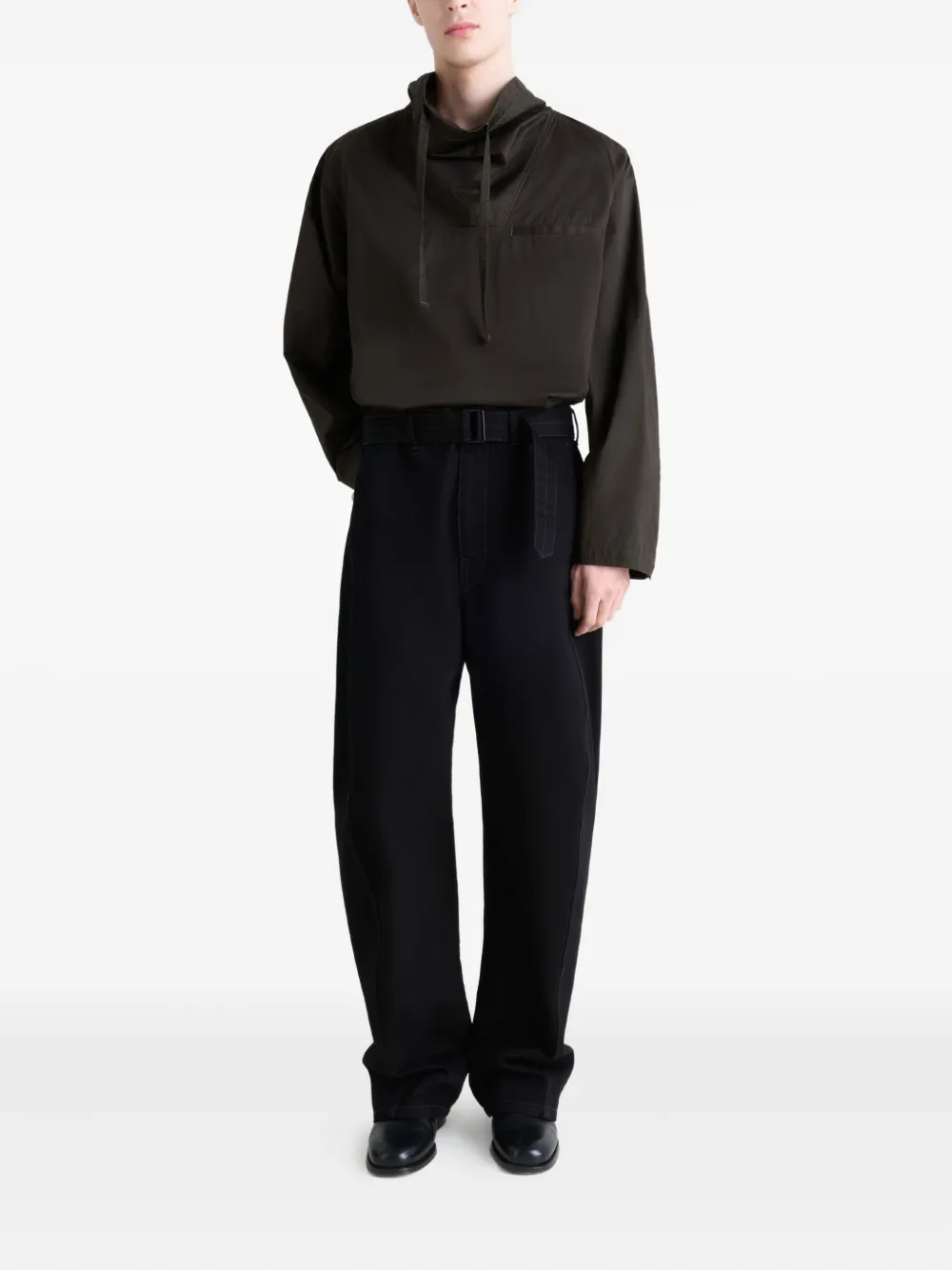 LEMAIRE Sweater met trechterhals - Bruin