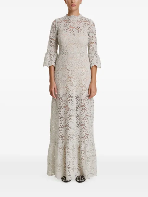 PNK flared-sleeve lace maxi dress