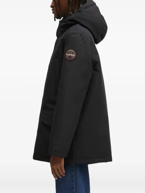 Napapijri logo-patch hooded jacket