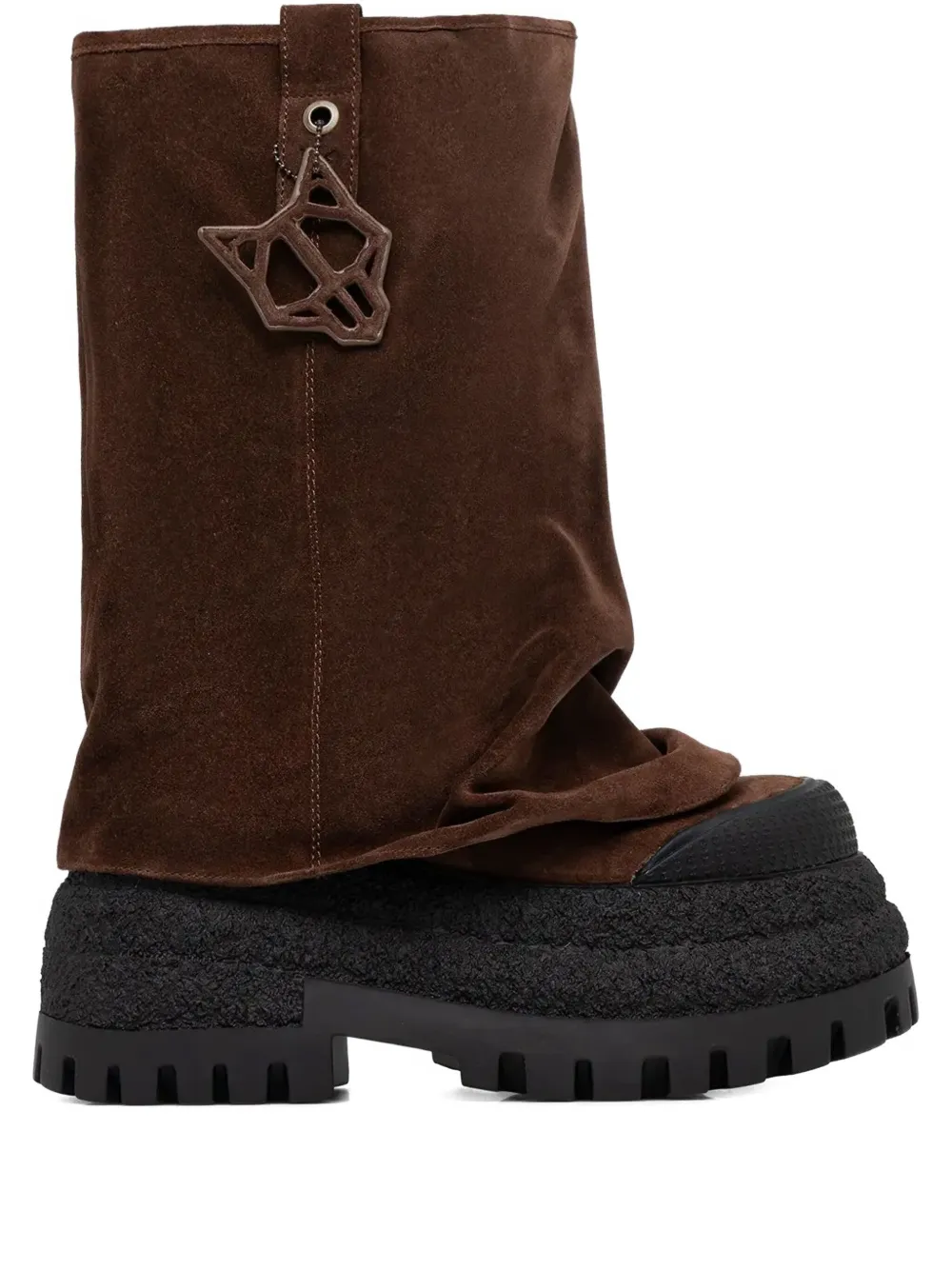 Naked Wolfe 90mm Disturb Suede Boots In Brown