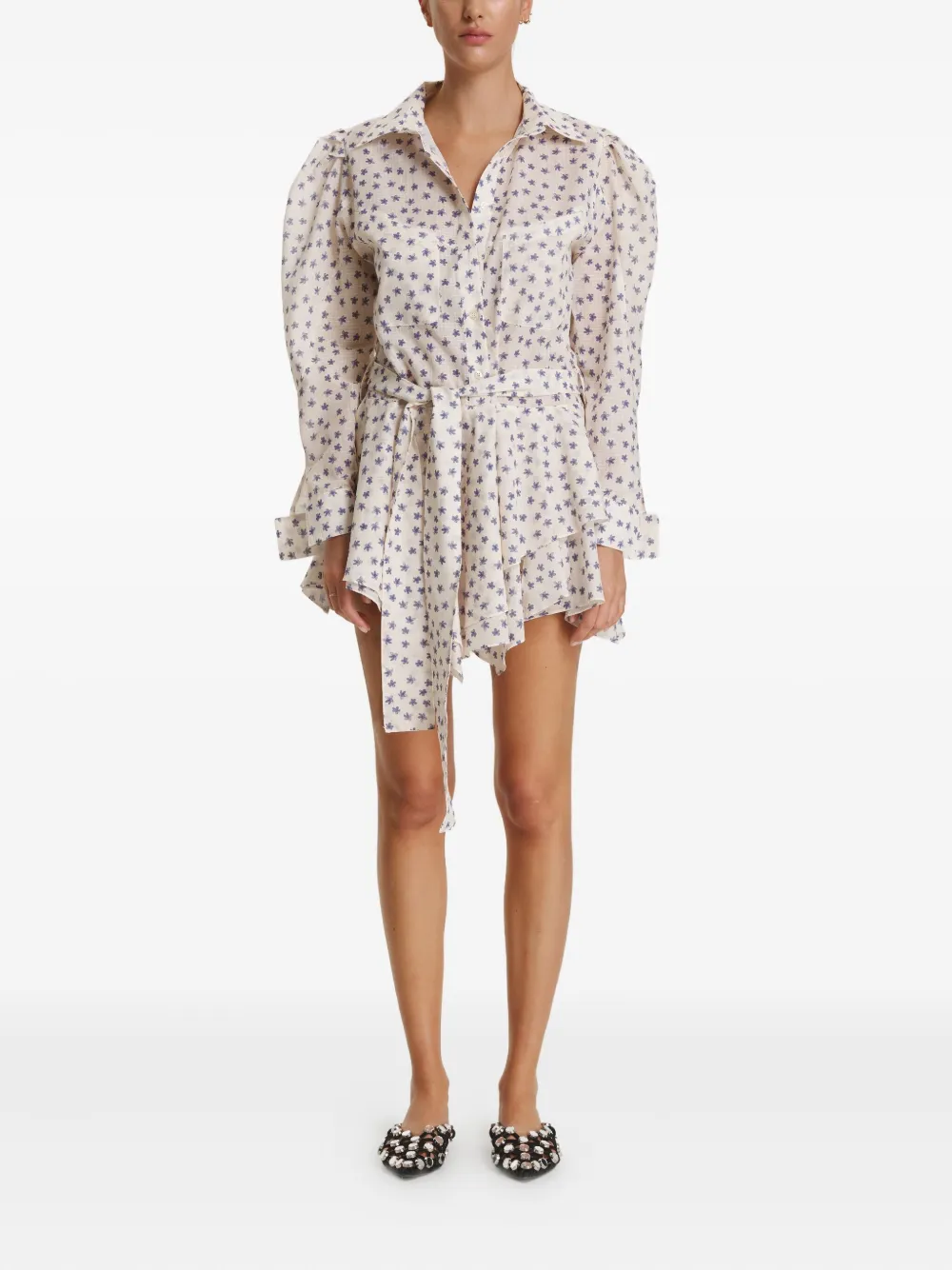 PNK robe à manches bouffantes | tons neutres | Image 1