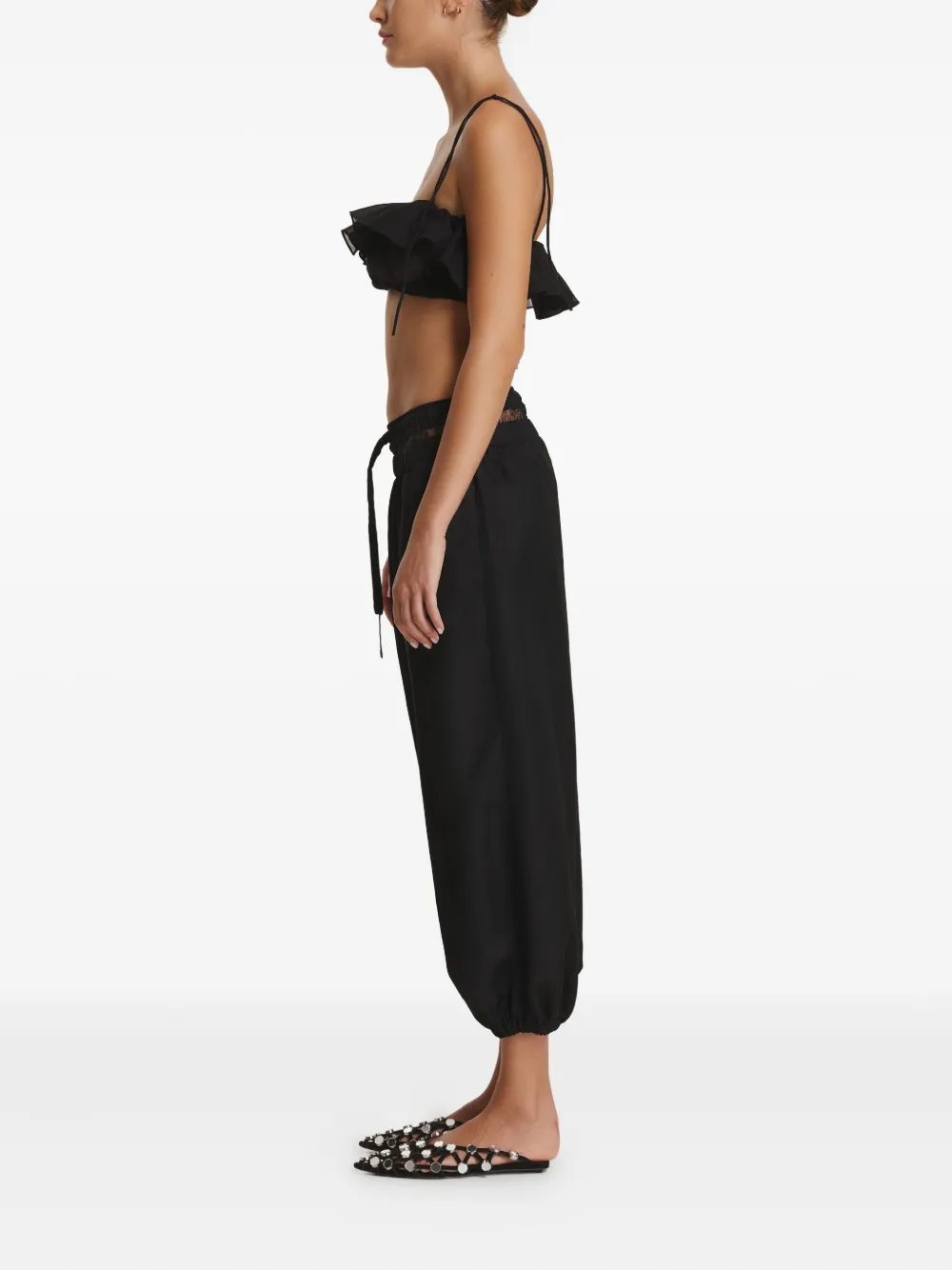 PNK lace drawstring trousers - Zwart