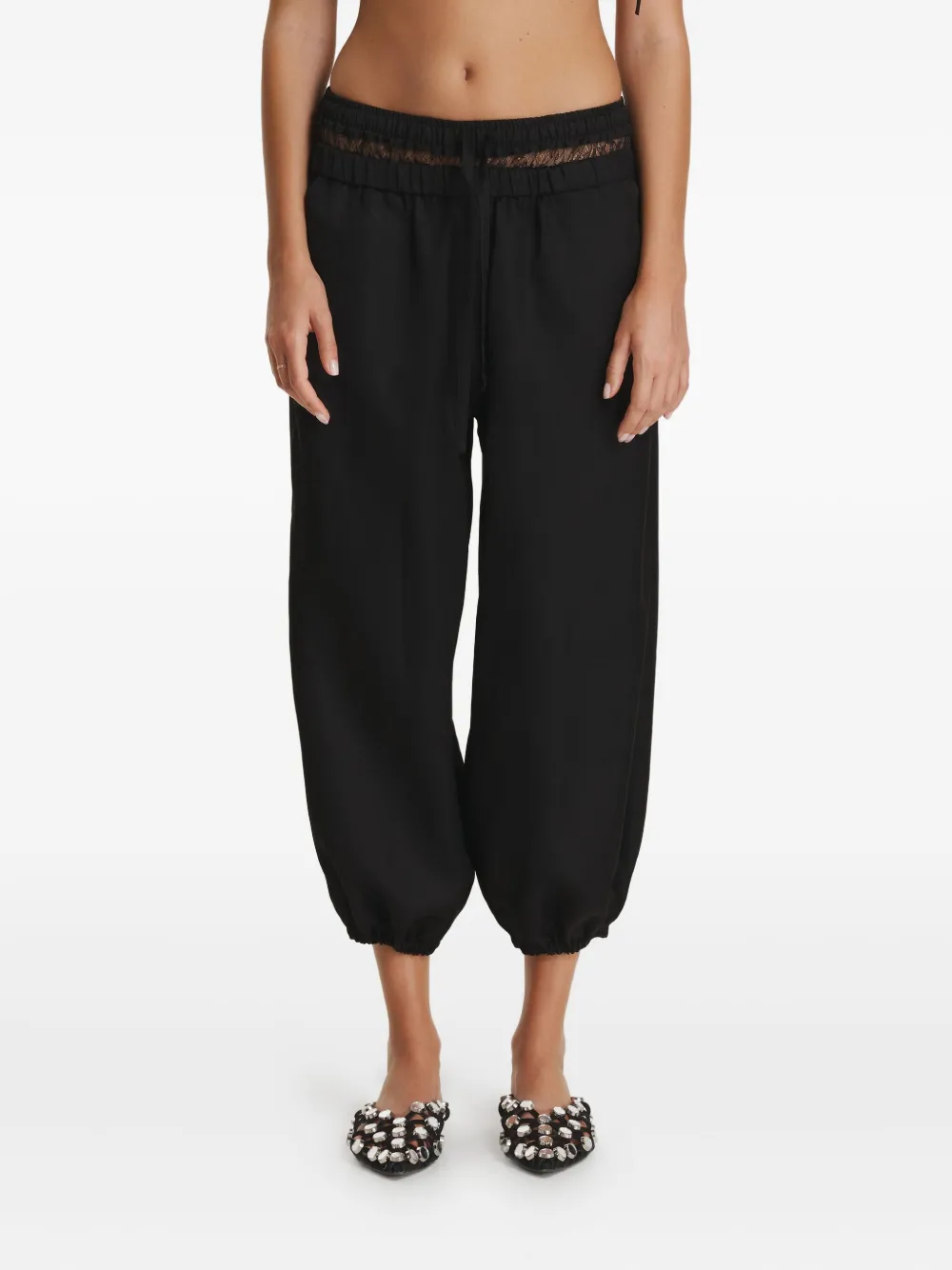 PNK lace drawstring trousers | Black | Image 1