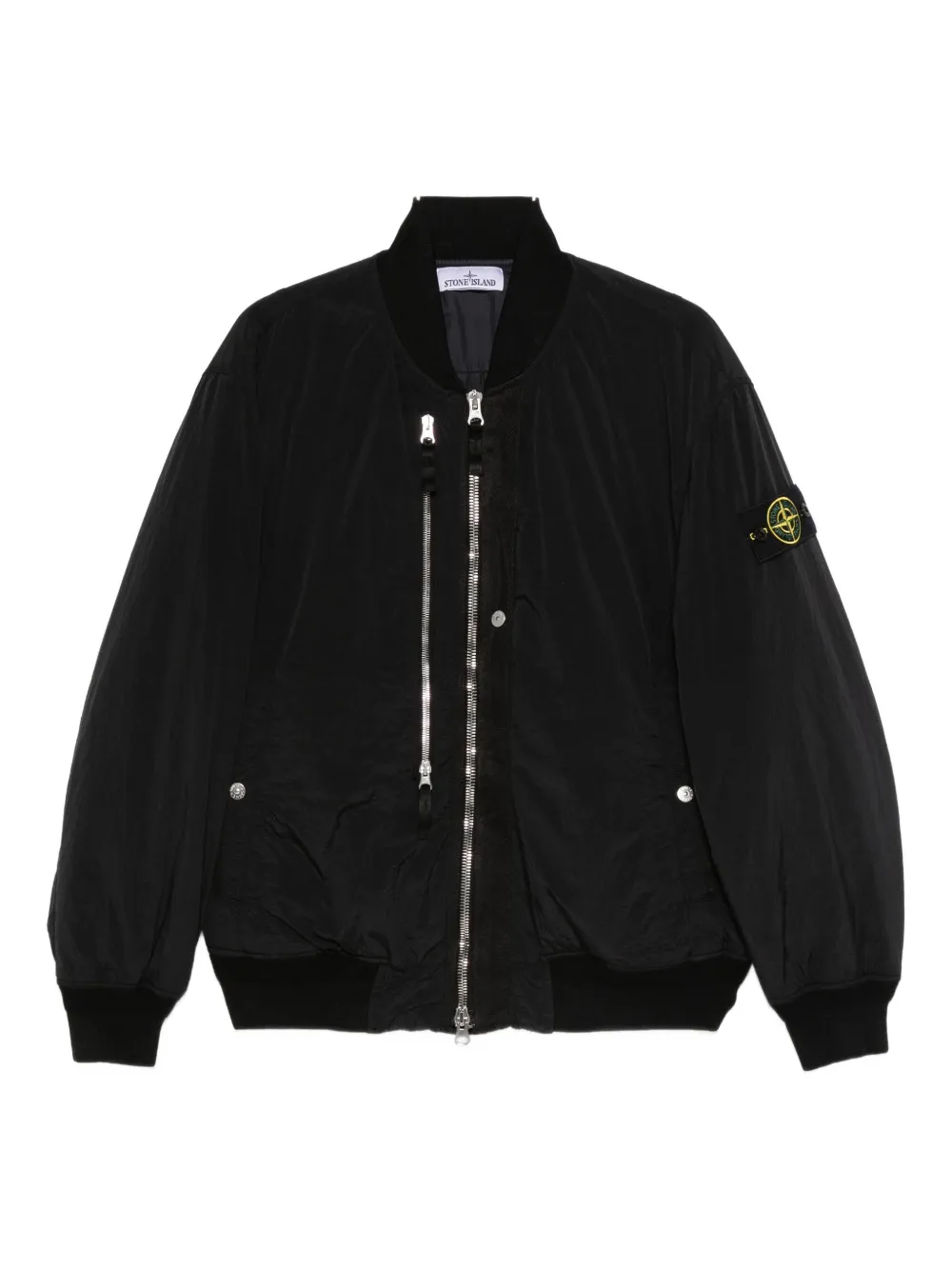 Stone Island Compass-badge Bomber Jacket In Black