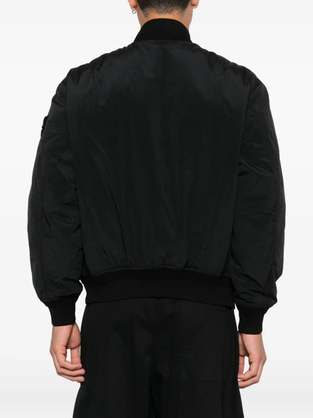 Stone Island Compass-badge Bomber Jacket In Black