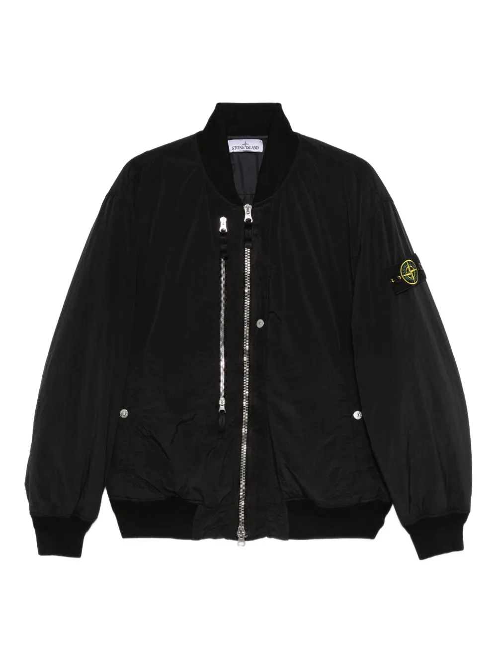 Stone Island コンパスバッジ ボンバージャケット - ブラック Stone Island コンパスバッジ ボンバージャケット - ブラック