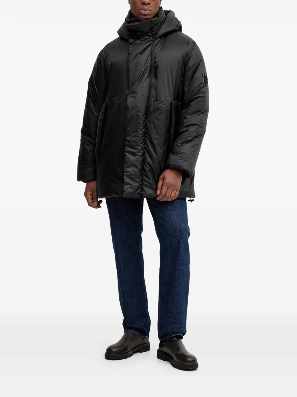 Rains 17240 Torna Insulated jack met capuchon en vlakken Zwart