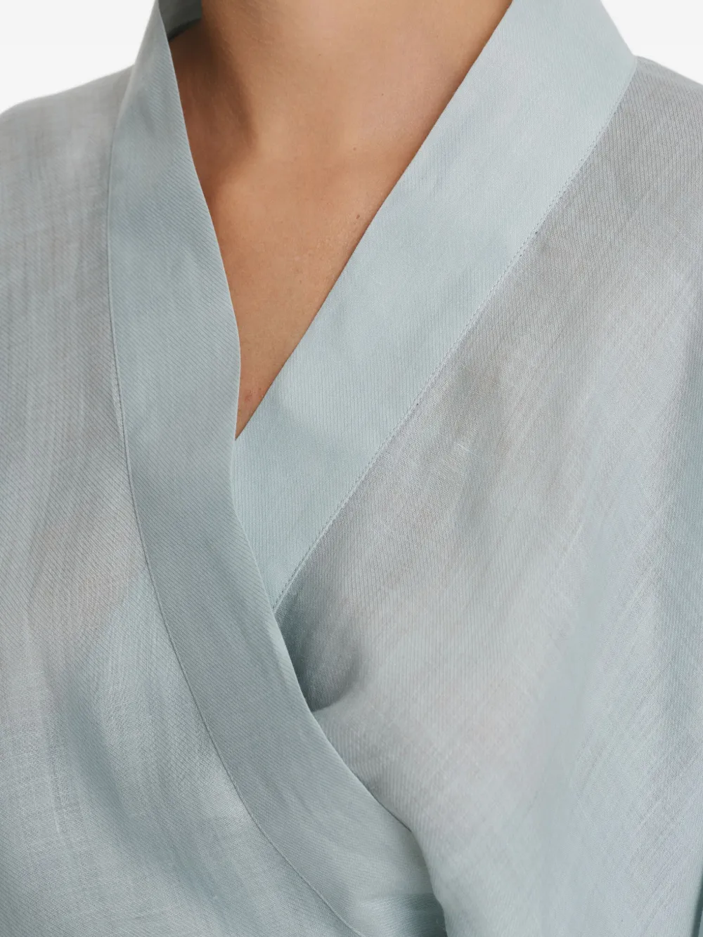 Pnk Wrap Long-sleeve Top In Blue