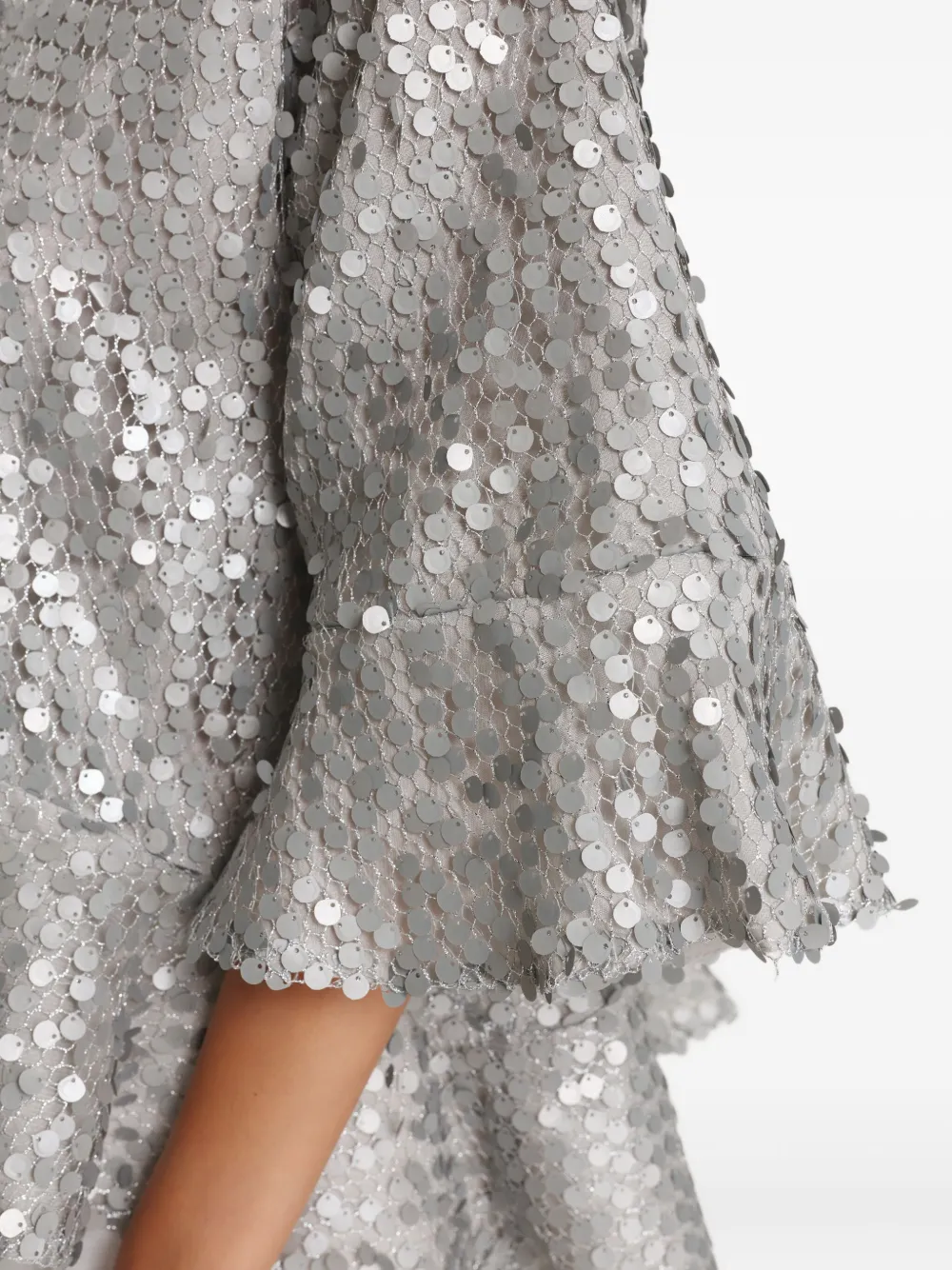 Pnk Sequin Ruffled Top In Silver