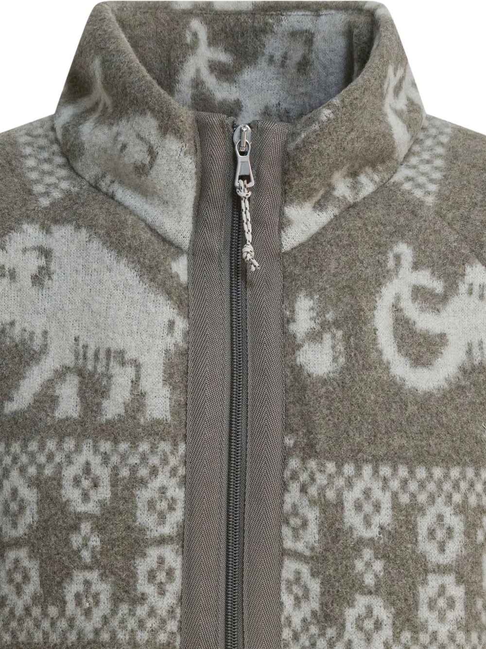 Mammut Patterned Zip Cardigan In Gray