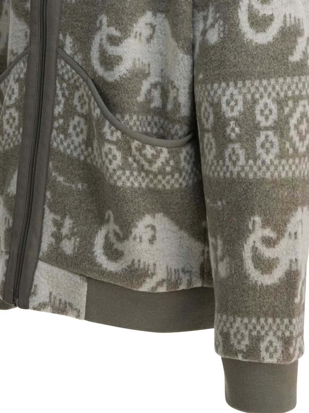 Mammut Patterned Zip Cardigan In Gray