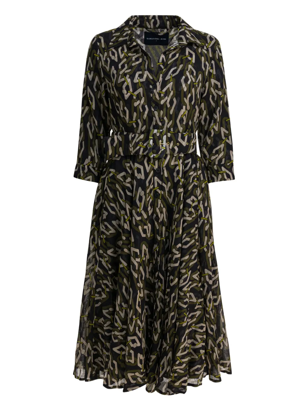 Samantha Sung belted printed dress | Black | Image 1