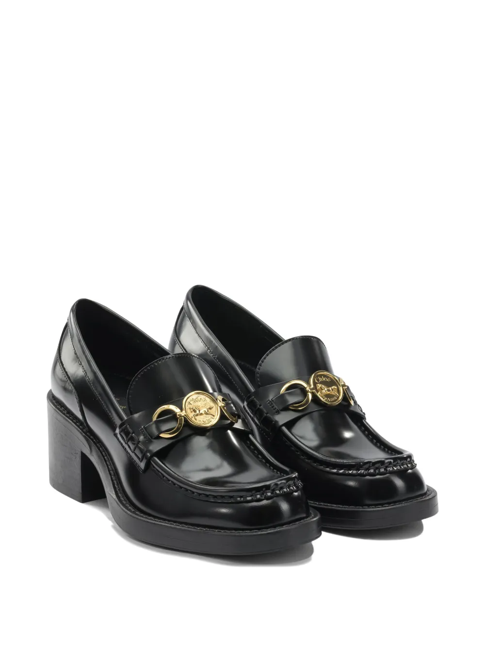 Chloé medallion heeled loafers - Zwart