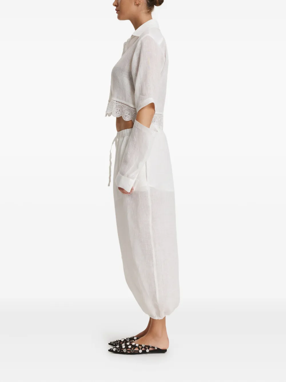 PNK lace trim skirt - Wit