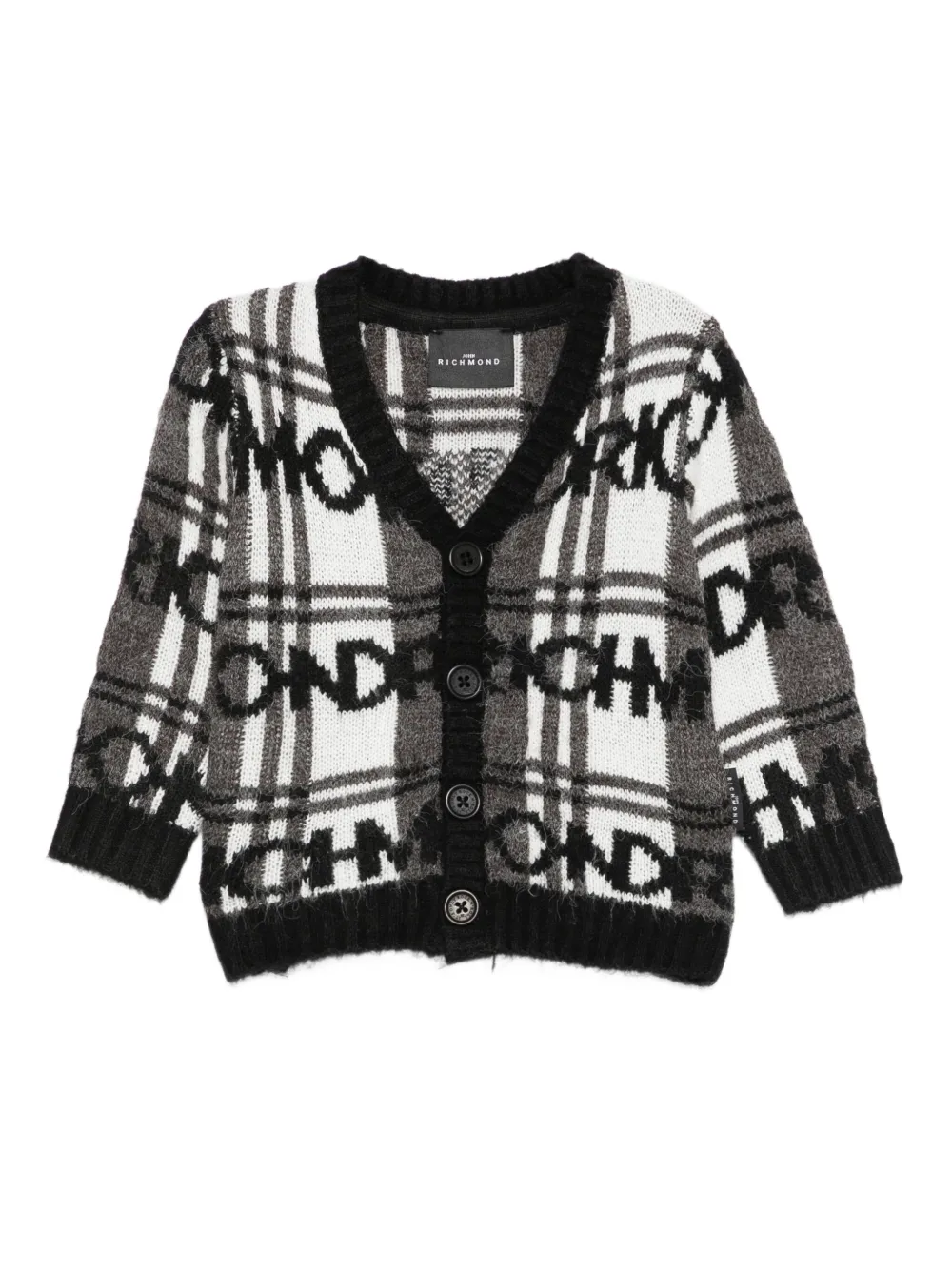 John Richmond Junior checked button-up cardigan | White | Image 1