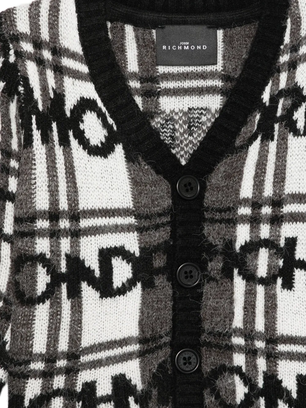 John Richmond Junior Geruit vest met knopen Wit