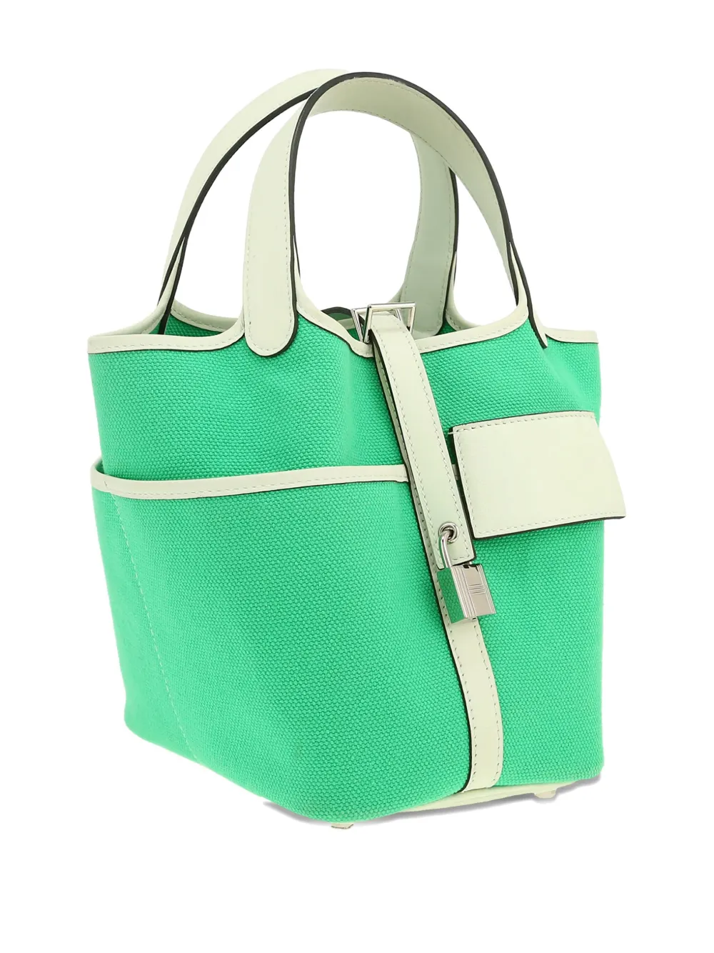 Pre-owned Hermes 2023 Picotin Canvas Bucket Bag In Green