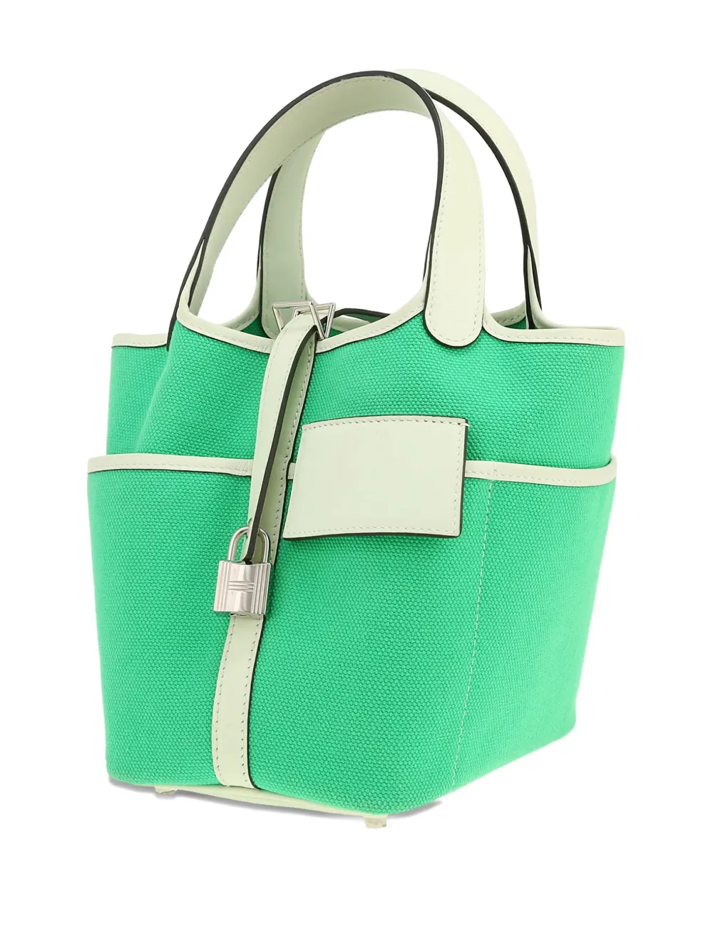 Pre-owned Hermes 2023 Picotin Canvas Bucket Bag In Green