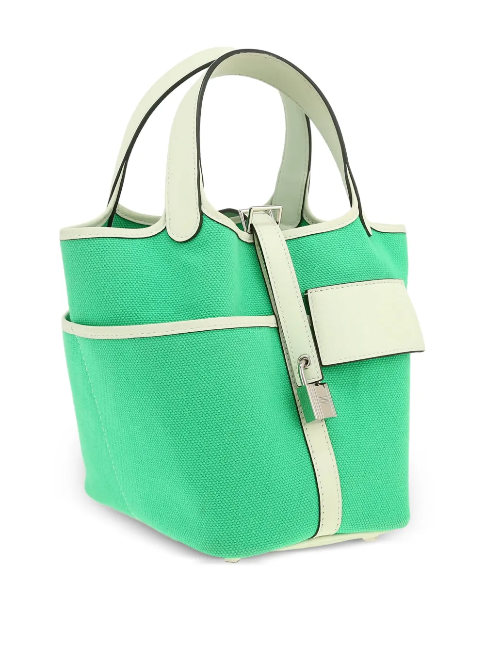 Hermès Pre-owned 2023 Picotin Canvas Bucket Bag in Green, view 3