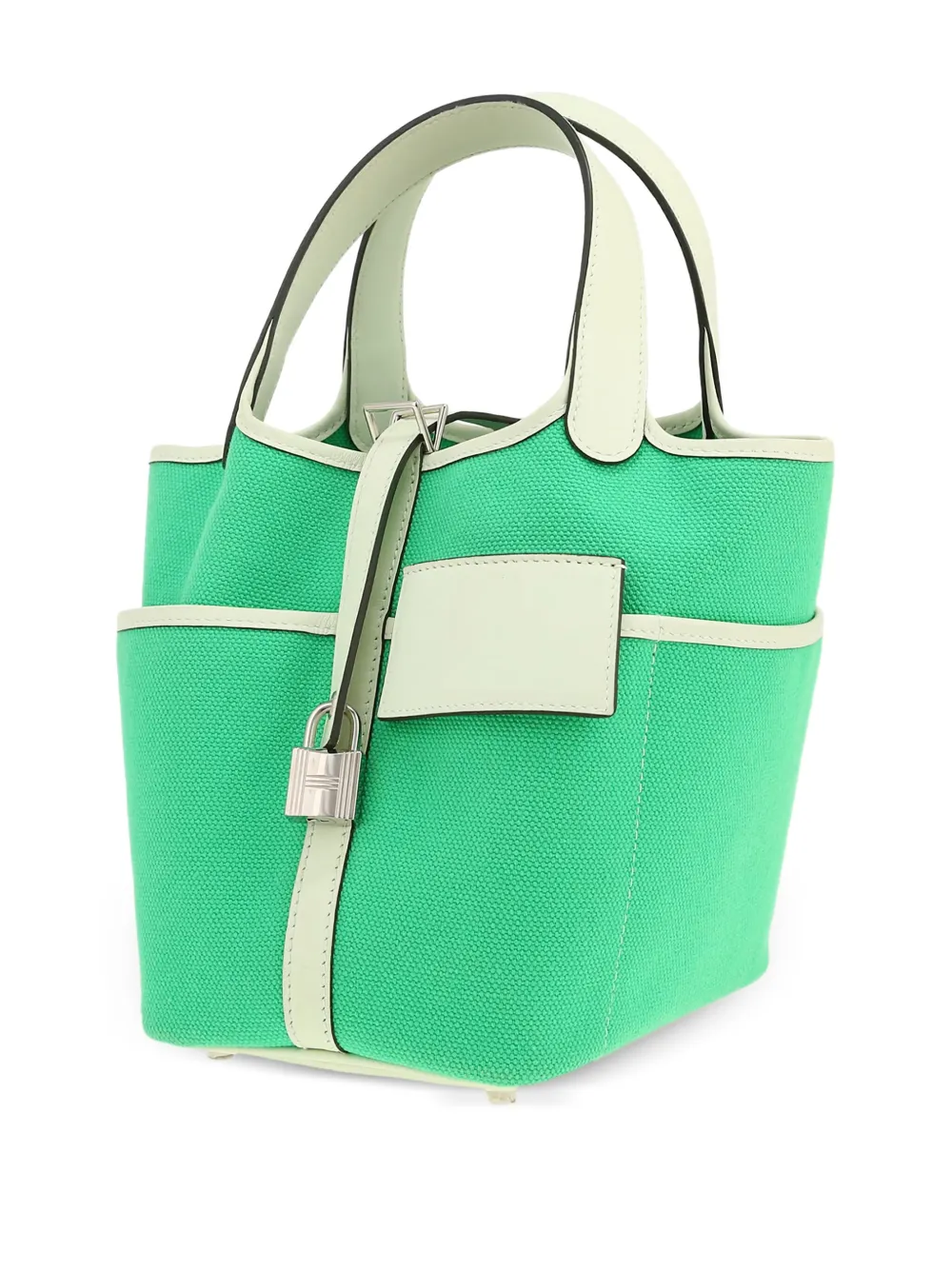 Hermès Pre-owned 2023 Picotin Canvas Bucket Bag in Green, view 4