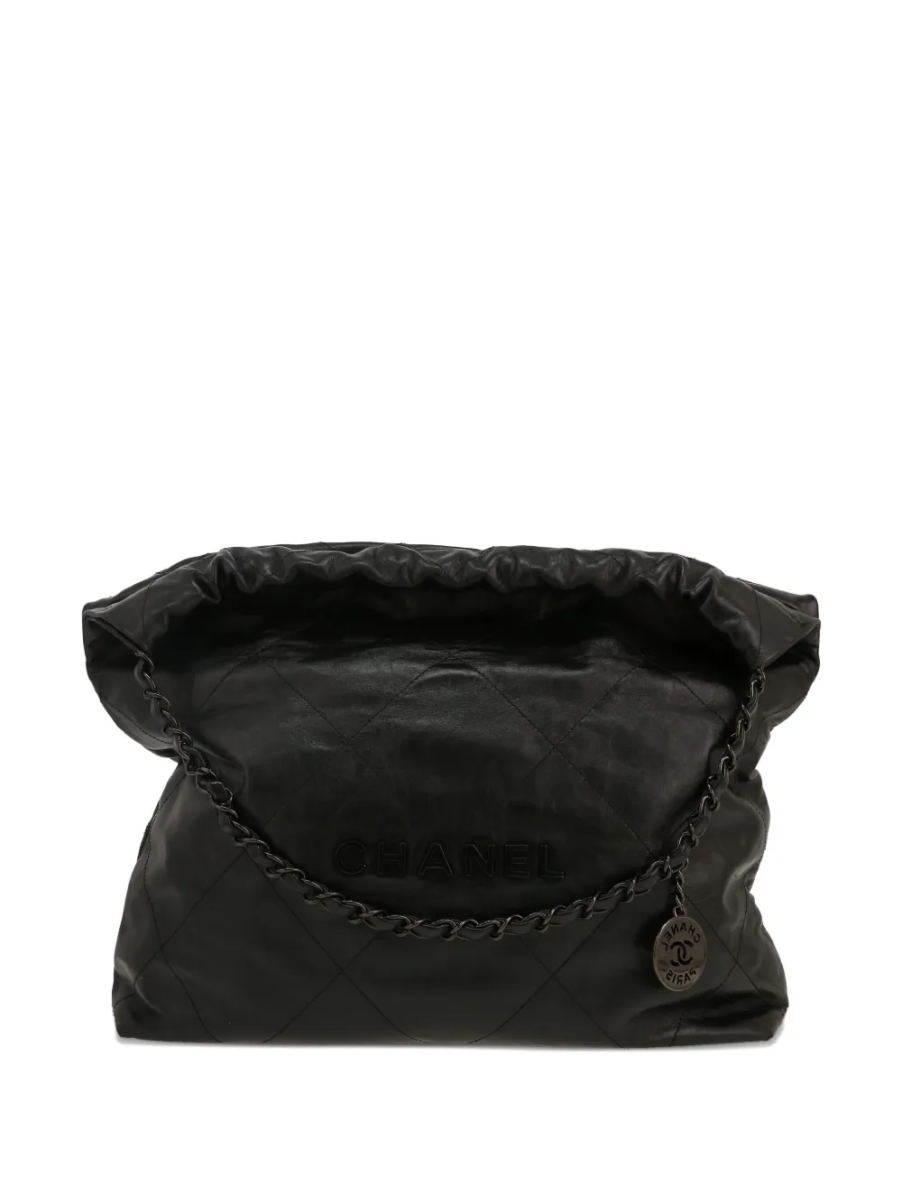 CHANEL Pre-Owned 2020s 22 レザー ショルダーバッグ - ブラック