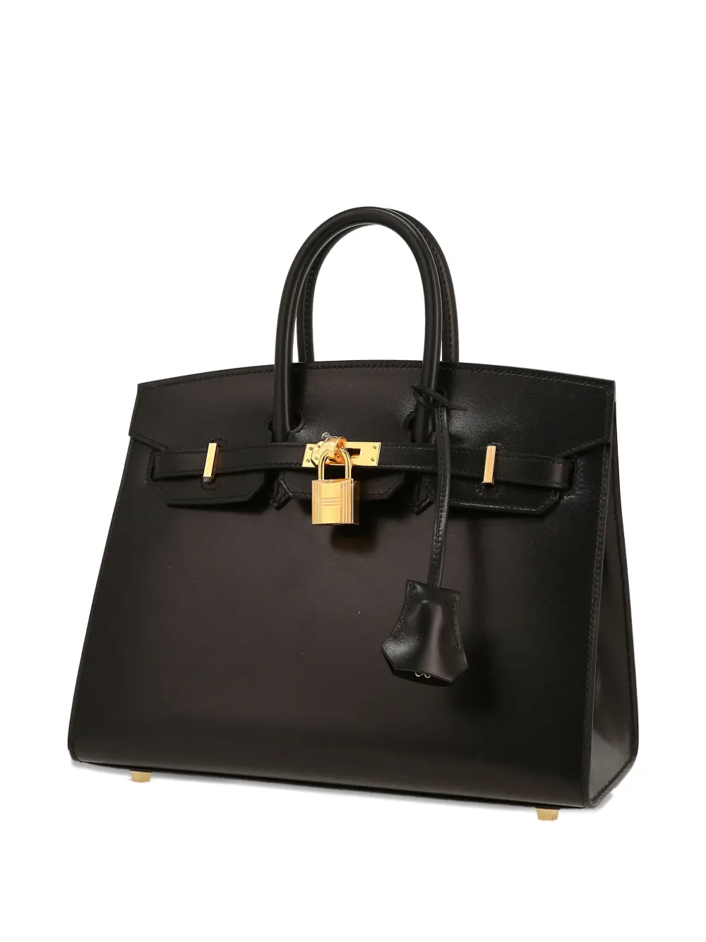 Pre-owned Hermes 2025 Birkin 25 Leather Tote Bag In Black