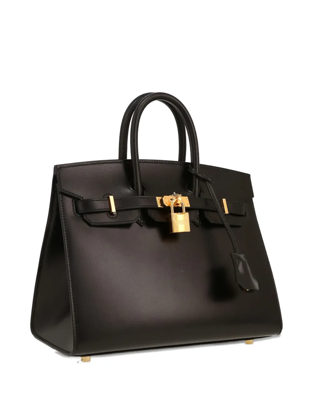 Pre-owned Hermes 2025 Birkin 25 Leather Tote Bag In Black