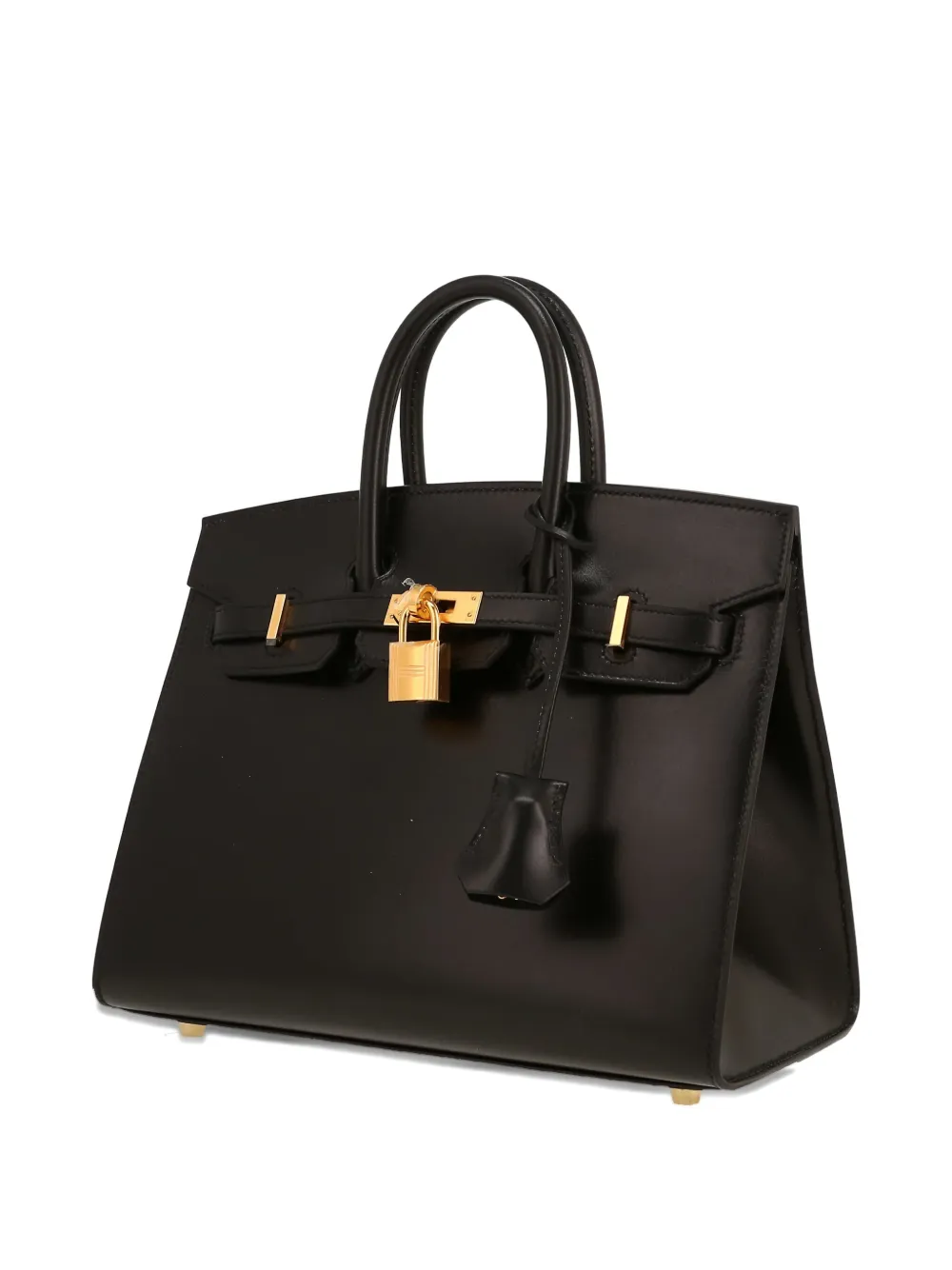 Pre-owned Hermes 2025 Birkin 25 Leather Tote Bag In Black