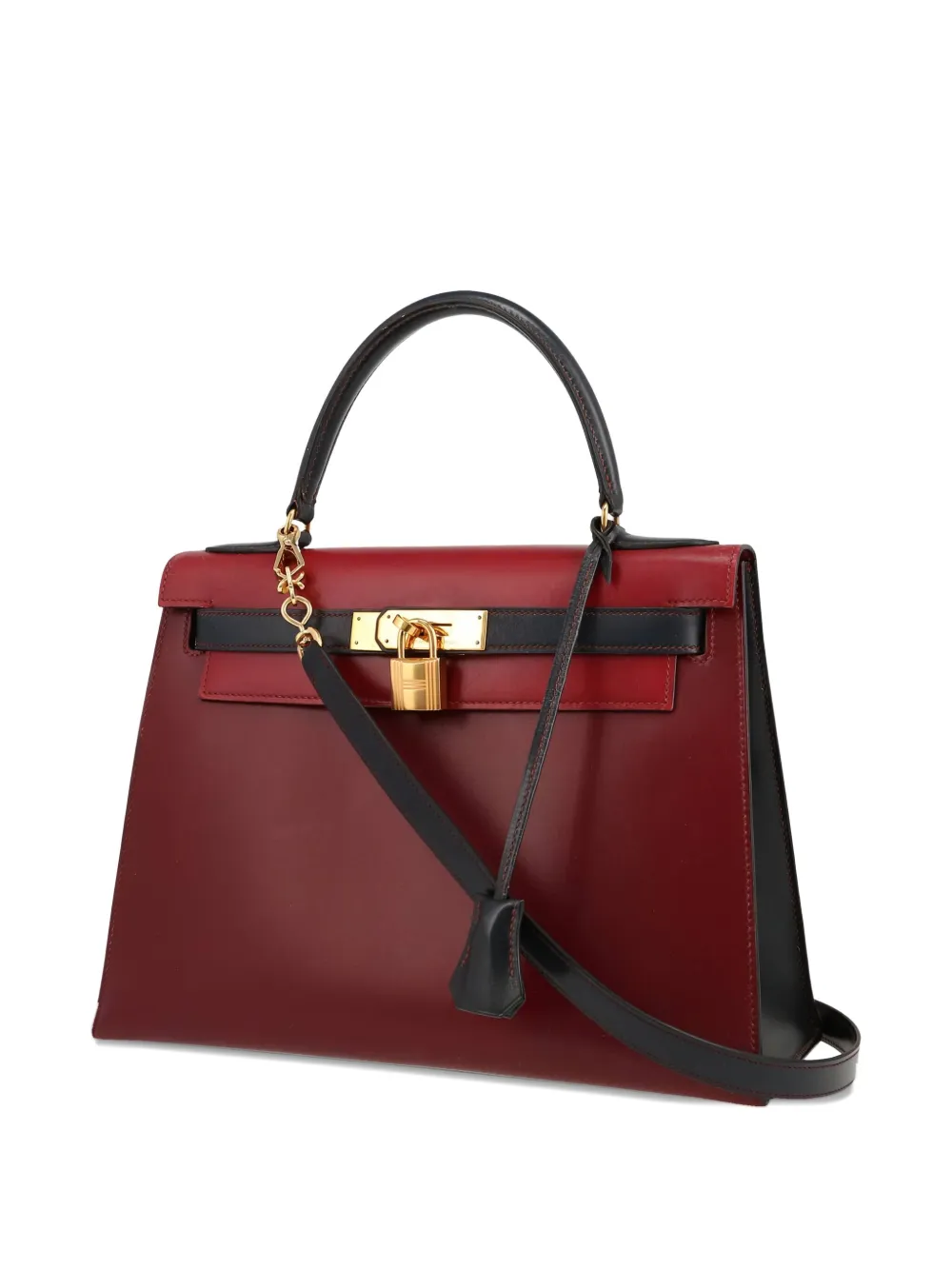 Pre-owned Hermes 1988 Kelly 28 Leather Tote Bag In Red