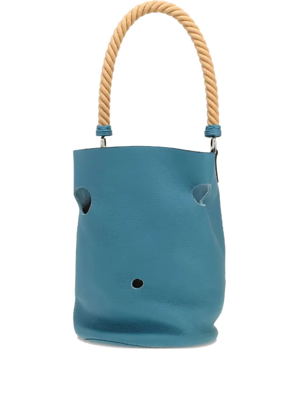 Hermès Pre-owned 2007 Mangeoire Leather Bucket Bag in Blue