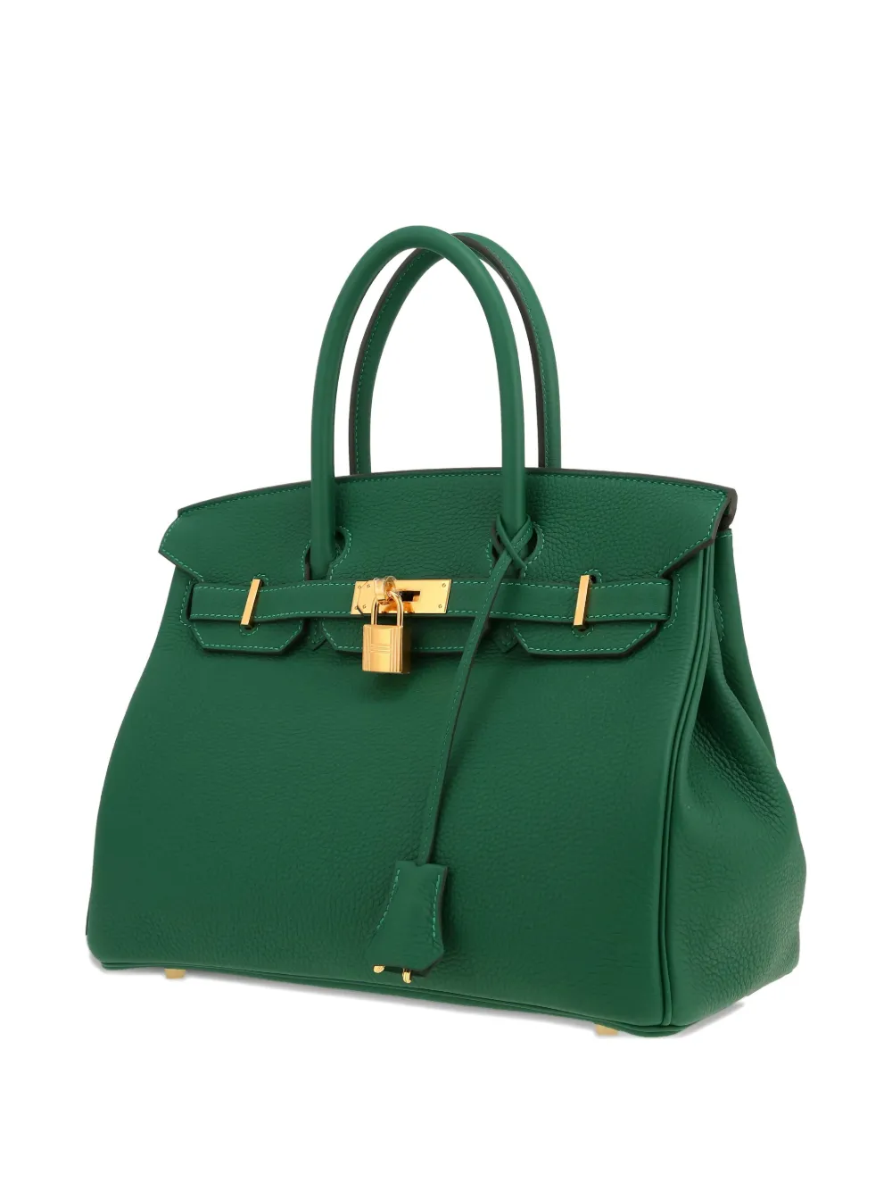Pre-owned Hermes 2024 Birkin 30 Leather Tote Bag In Green
