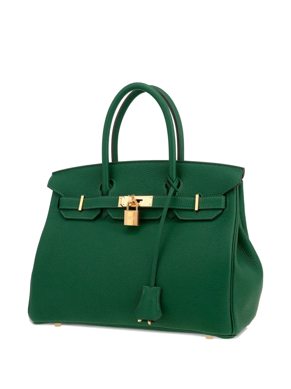 Pre-owned Hermes 2024 Birkin 30 Leather Tote Bag In Green