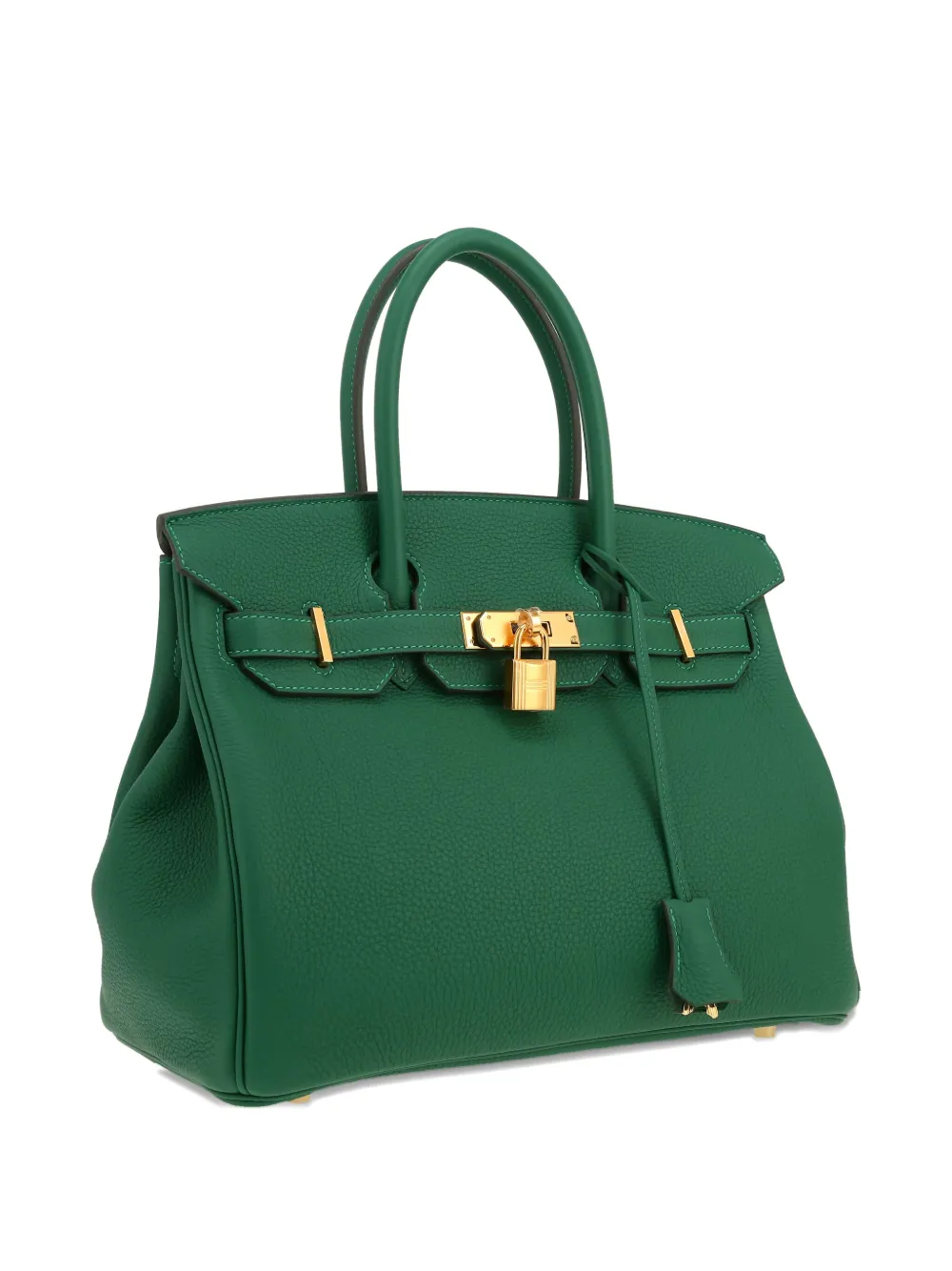 Pre-owned Hermes 2024 Birkin 30 Leather Tote Bag In Green