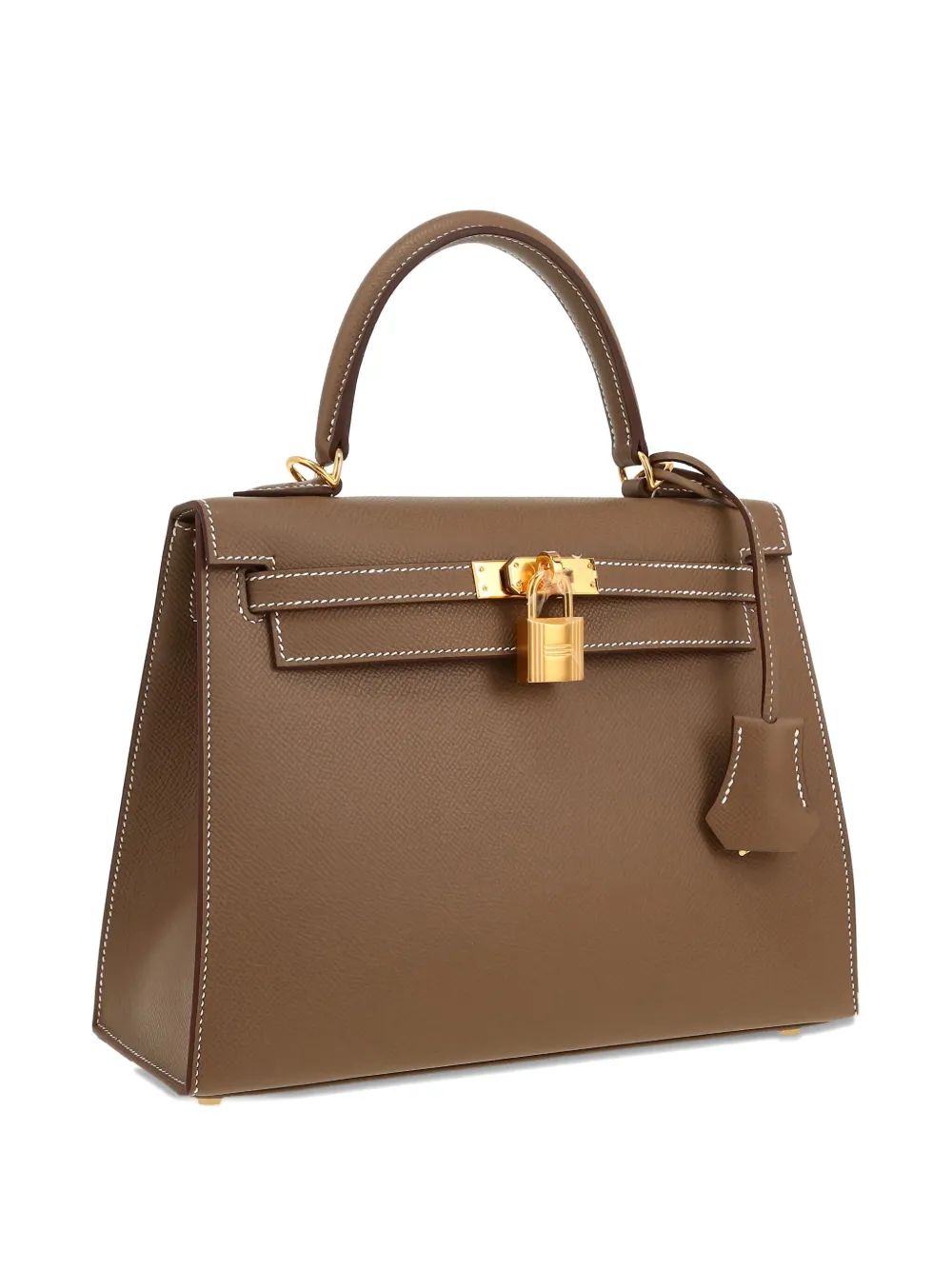 Pre-owned Hermes 2025 Kelly 25 Leather Tote Bag In Brown